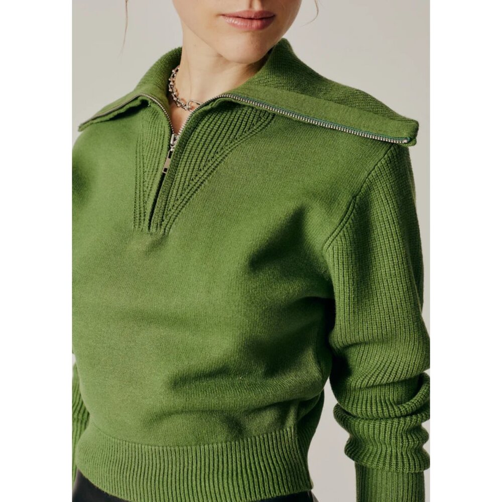 DELUC Lobelia Turtleneck Sweater In Basil Size Medium